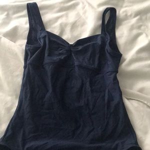 wear moi size small leotard navy blue